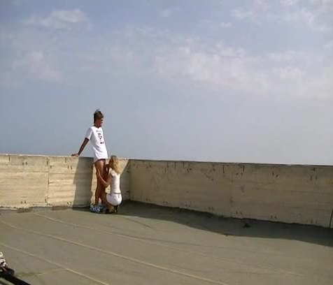 Fucking wife at the top of a skyscraper